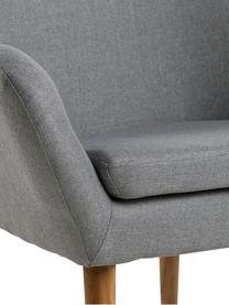 Sillón Astro, Tapizado: poliéster, Patas: roble, aceitado, Tejido gris claro, An 76 x F 74 cm