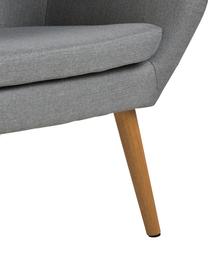 Sedia in tessuto grigio chiaro Astro, Rivestimento: poliestere, Gambe: legno di quercia, oliato, Struttura: compensato, Tessuto grigio chiaro, Larg. 76 x Prof. 74 cm