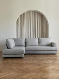 Sofa narożna Tribeca, Tapicerka: 100% poliester Dzięki tka, Stelaż: lite drewno sosnowe, Nogi: lite drewno bukowe, lakie, Taupe tkanina, S 274 x G 192 cm, prawostronna