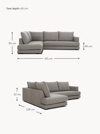 Sofa narożna Tribeca, Tapicerka: 100% poliester Dzięki tka, Stelaż: lite drewno sosnowe, Nogi: lite drewno bukowe, lakie, Taupe tkanina, S 274 x G 192 cm, prawostronna