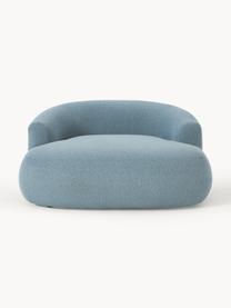 Sillón lounge grande en tejido bouclé Sofia, Tapizado: tejido bouclé (100% polié, Estructura: madera de abeto, tablero , Patas: plástico Este producto es, Bouclé azul, An 145 x F 144 cm