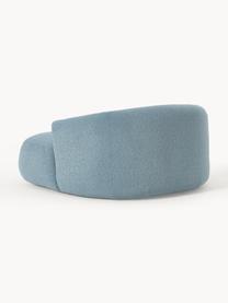 Sillón lounge grande en tejido bouclé Sofia, Tapizado: tejido bouclé (100% polié, Estructura: madera de abeto, tablero , Patas: plástico Este producto es, Bouclé azul, An 145 x F 144 cm