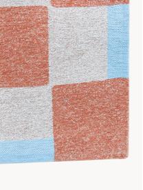 Tapis avec motif graphique Honey, 100 % polyester, Terracotta, blanc cassé, bleu ciel, larg. 80 x long. 150 cm (taille XS)