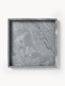 Decoratief dienblad Venice van marmer, Marmer, Grijs, gemarmerd, B 30 x D 30 cm