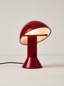 Kleine tafellamp Elmetto met verstelbare lampenkap, Kunststof, gelakt, Rood, Ø 22 x H 28 cm