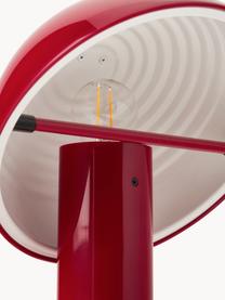 Petite lampe à poser avec abat-jour réglable Elmetto, Plastique laqué, Rouge, Ø 22 x haut. 28 cm