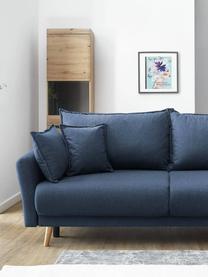 Sofa rozkładana z miejscem do przechowywania Mia (3-osobowa), Tapicerka: kaszmir, Nogi: drewno bukowe, Ciemny niebieski, S 228 x G 102 cm