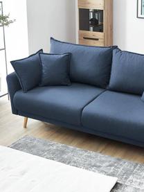 Sofa rozkładana z miejscem do przechowywania Mia (3-osobowa), Tapicerka: kaszmir, Nogi: drewno bukowe, Ciemny niebieski, S 228 x G 102 cm