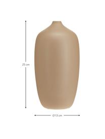 Große Keramik-Vase Ceola, Keramik, Beige, Ø 13 x H 25 cm