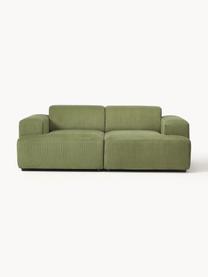 Cord-Sofa Melva (2-Sitzer), Bezug: Cord (92% Polyester, 8% P, Gestell: Massives Kiefernholz, Spa, Cord Olivgrün, B 198 x T 101 cm