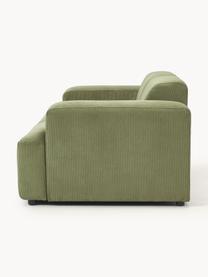 Cord-Sofa Melva (2-Sitzer), Bezug: Cord (92% Polyester, 8% P, Gestell: Massives Kiefernholz, Spa, Füße: Kunststoff Dieses Produkt, Cord Olivgrün, B 198 x T 101 cm