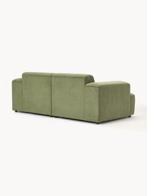 Cord-Sofa Melva (2-Sitzer), Bezug: Cord (92% Polyester, 8% P, Gestell: Massives Kiefernholz, Spa, Füße: Kunststoff Dieses Produkt, Cord Olivgrün, B 198 x T 101 cm