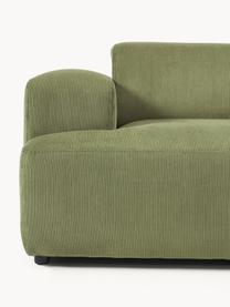 Cord-Sofa Melva (2-Sitzer), Bezug: Cord (92% Polyester, 8% P, Gestell: Massives Kiefernholz, Spa, Füße: Kunststoff Dieses Produkt, Cord Olivgrün, B 198 x T 101 cm