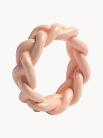 Kroužky na ubrousky Braid, 4 ks, Polyresin, Růžová, Ø 6 cm, V 2 cm