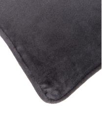 Poszewka na poduszkę z aksamitu Dana, 100% aksamit bawełniany, Antracytowy, S 50 x D 50 cm
