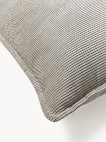 Cord-Sofa-Kissen Lennon, Hülle: Cord (92 % Polyester, 8 %, Cord Grau, B 50 x L 80 cm