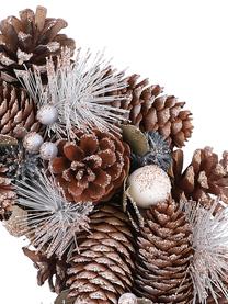 Kerstkrans Nicole, Natuurlijke vezels, Houtkleurig, wit, Ø 34 cm