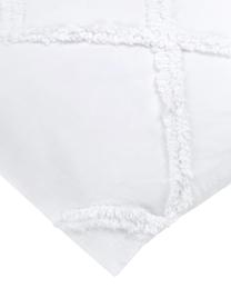 Funda de almohada texturizada de percal Faith, Blanco, An 45 x L 110 cm