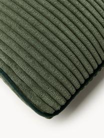 Cojín alargado de pana Kylen, Funda: pana (90% poliéster, 10% , Verde oliva, An 30 x L 70 cm