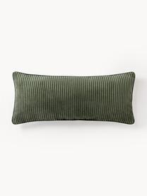 Cojín alargado de pana Kylen, Funda: pana (90% poliéster, 10% , Verde oliva, An 30 x L 70 cm