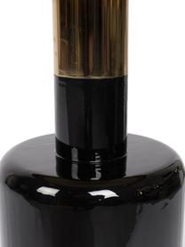 Geglazuurde bijzettafel Glam in zwart, Tafelblad: geëmailleerd metaal, Frame: gepoedercoat metaal, Zwart, Ø 36 x H 51 cm