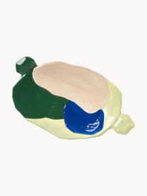 Piatto da portata in porcellana dipinto a mano Chunky, larg. 24, Porcellana, Giallo, blu, verde, beige, Larg. 24 x Prof. 14 cm