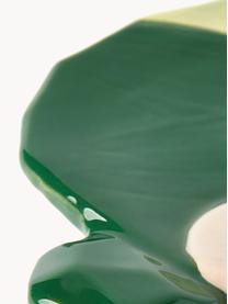 Handbemalte Servierplatte Chunky aus Porzellan, B 24 cm, Porzellan, Grüntöne, Dunkelblau, Beige, B 24 x T 14 cm