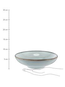 Handgemaakte keramische soepkommen Thalia in blauwgrijs, 2 stuks, Keramiek, Grijs, Ø 22 x H 6 cm