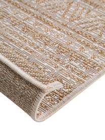 Tapis d'entrée intérieur extérieur style ethnique Cleo, 90 % polypropylène, 10 % polyester, Beige, tons bruns, larg. 80 x long. 240 cm