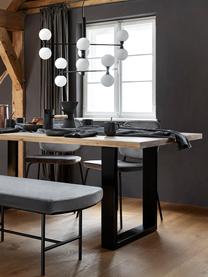 Jídelní stůl s deskou z masivu Oliver, Divoký dub, černá