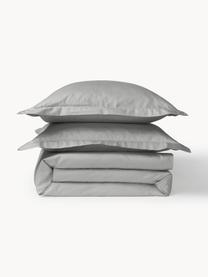 Funda nórdica de satén Premium, Gris claro, Cama 90 cm (155 x 220 cm)