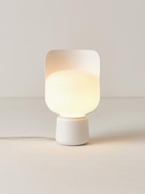 Kleine tafellamp Blom, handgemaakt, Lampenkap: kunststof, Wit, Ø 15 x H 24 cm