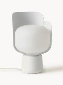 Kleine tafellamp Blom, handgemaakt, Lampenkap: kunststof, Wit, Ø 15 x H 24 cm