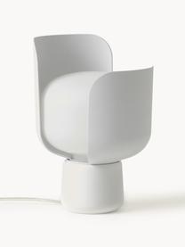 Petite lampe à poser artisanale Blom, Blanc, Ø 15 x haut. 24 cm