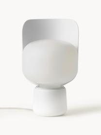 Petite lampe à poser artisanale Blom, Blanc, Ø 15 x haut. 24 cm