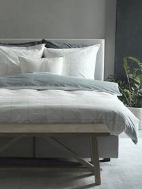 Biancheria da letto reversibile in cotone ranforce Marla, Grigio chiaro, bianco, 155 x 200 cm, 2 pz