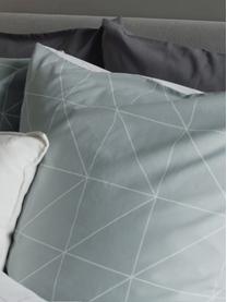 Biancheria da letto reversibile in cotone ranforce Marla, Grigio chiaro, bianco, 155 x 200 cm, 2 pz