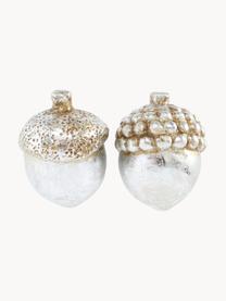 Set de piezas decorativas bellotas Dyan, 2 uds., Terracota, Plateado, Ø 6 x Al 8 cm