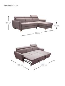 Sofa narożna z funkcją spania i miejscem do przechowywania Gusto (4-osobowa), Tapicerka: 100% poliester, Beżowy, S 235 x G 170 cm