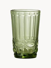 Wassergläser Florie, 4 Stück, Glas, Grün, transparent, Ø 8 x H 13 cm, 350 ml
