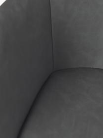 Kunstleder-Armlehnstuhl Fiji mit schmaler Sitzschale, Bezug: Kunstleder (Polyurethan) , Beine: Metall, pulverbeschichtet, Kunstleder Dunkelgrau, B 58 x T 56 cm