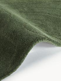 Passatoia in lana fatta a mano Aaron, Retro: 100% cotone Nel caso dei , Verde scuro, Larg. 80 x Lung. 300 cm