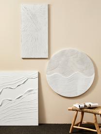 Quadro su tela Texture, Immagine: fibre di lino, Retro: legno di pino, Bianco, Larg. 80 x Alt. 100 cm