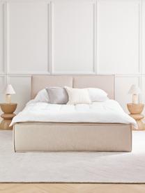 Cama tapizada con espacio de almacenamiento Dream, Tapizado: poliéster (texturizado) A, Estructura: madera de pino maciza con, Tejido beige, An 200 x L 200 cm