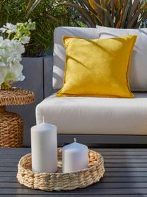 Housse de coussin en coton jaune Mads, 100 % coton, Jaune moutarde, larg. 40 x long. 40 cm