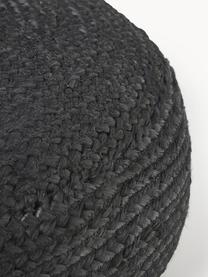 Pouf en jute artisanal Bono, Anthracite, Ø 58 x haut. 21 cm