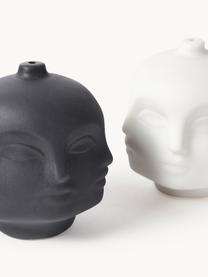 Salero y pimentero de porcelana Dora Maar, 2 uds., Porcelana, Blanco, negro, Ø 7 x Al 6 cm