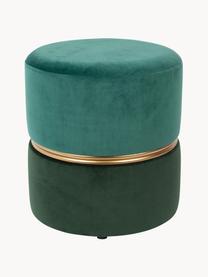 Pouf en velours Maris, Velours tons verts, Ø 35 x haut. 39 cm