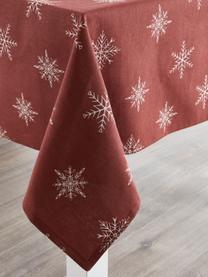 Mantel Snow, 100% algodón de cultivos sostenible de algodón, Rojo, blanco, An 145 x L 200 cm