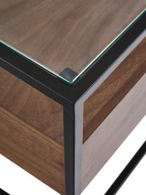 Table basse en métal avec tiroirs Helix, Noir, brun